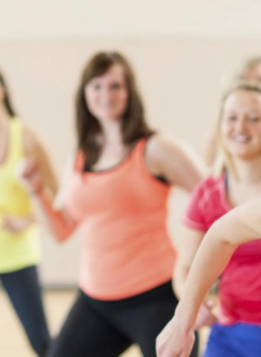 women at group exercise class