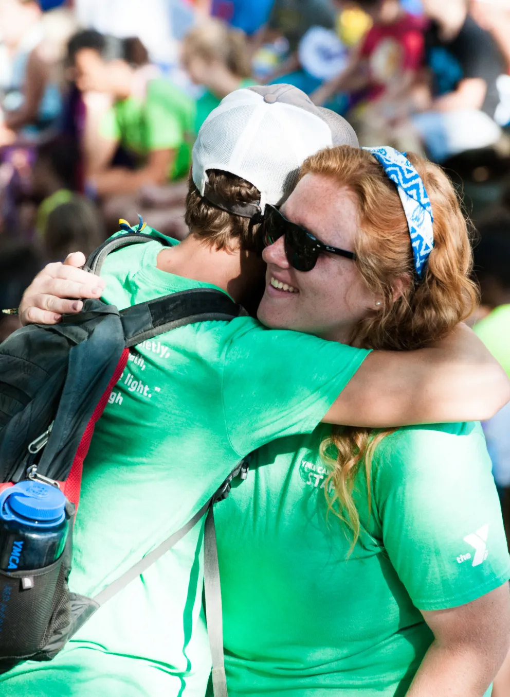 Camp Hanes counselors hugging
