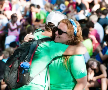 Camp Hanes counselors hugging