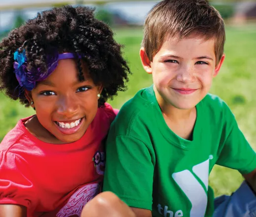 Girl and boy outside