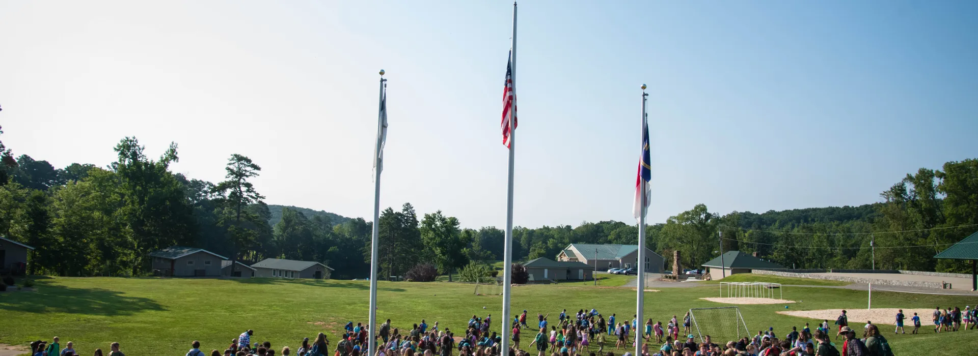 Camp Hanes flag poles