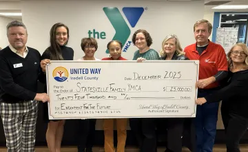 Statesville YMCA leadership team presented with $25,000 check from United Way Iredell County